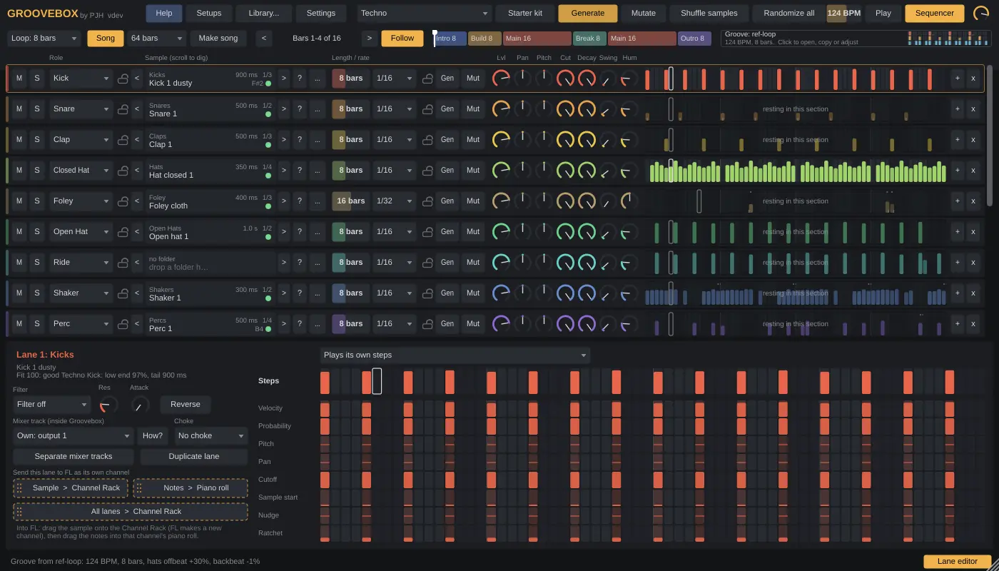 Groovebox plugin window